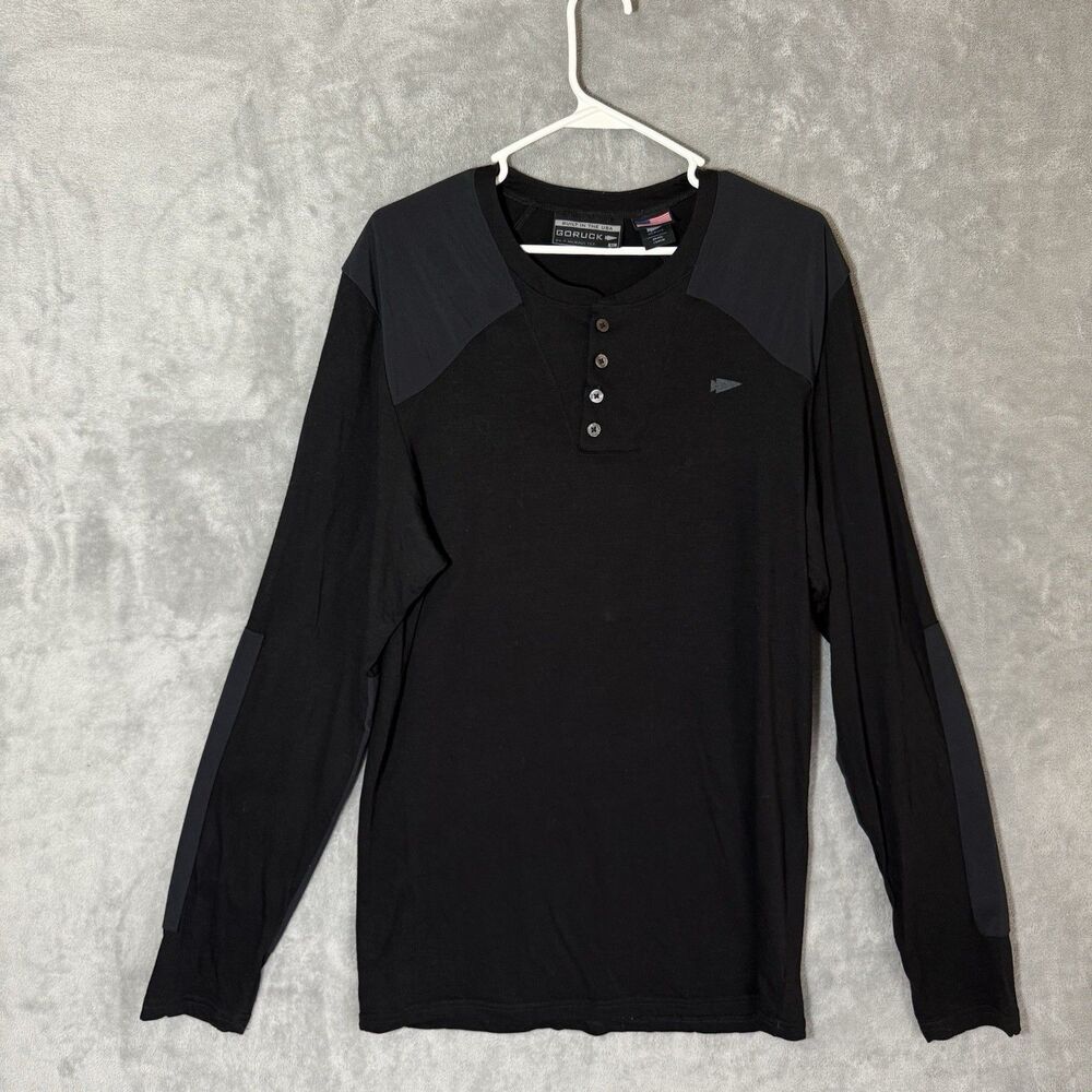 GORUCK 24/7 Merino Tee Henley XL Long Sleeve USA Made Tactical Black